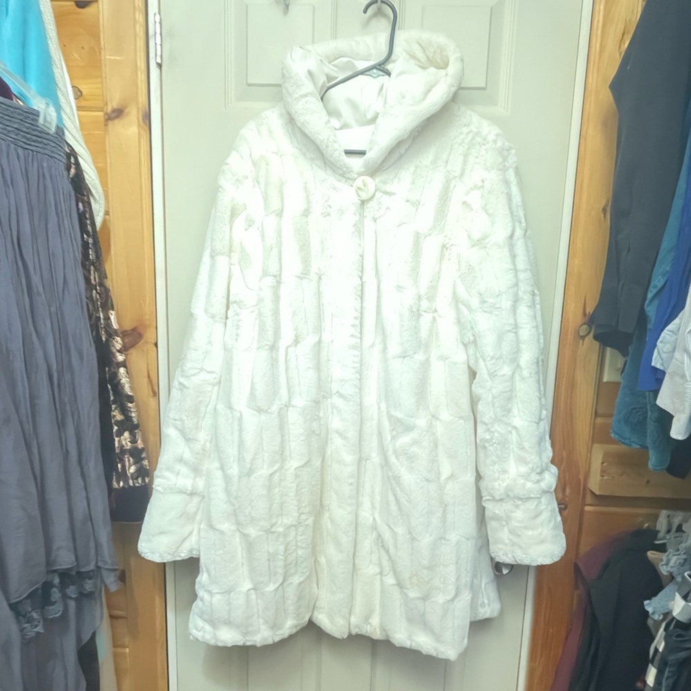 New reversible Dennis Basso hooded coat